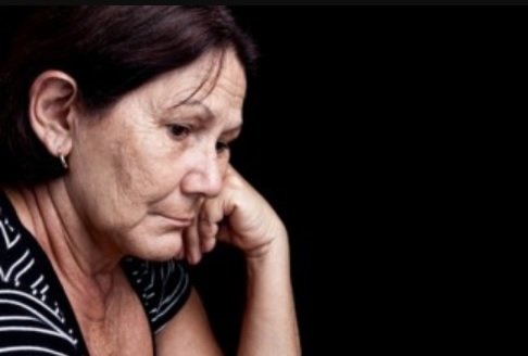 Elderly woman suffering from depression